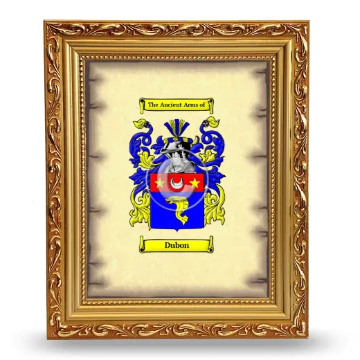 Dubon Coat of Arms Framed - Gold