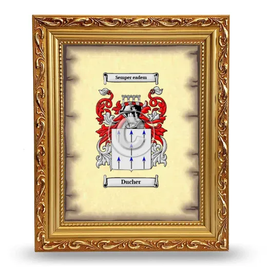 Ducher Coat of Arms Framed - Gold