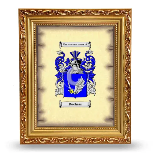 Duchess Coat of Arms Framed - Gold