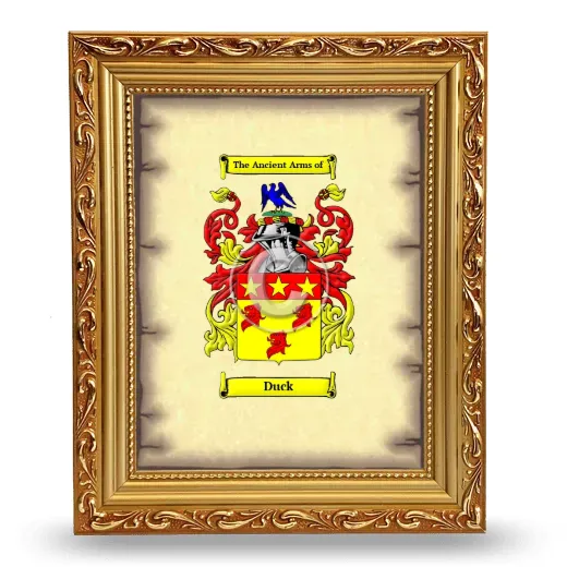 Duck Coat of Arms Framed - Gold