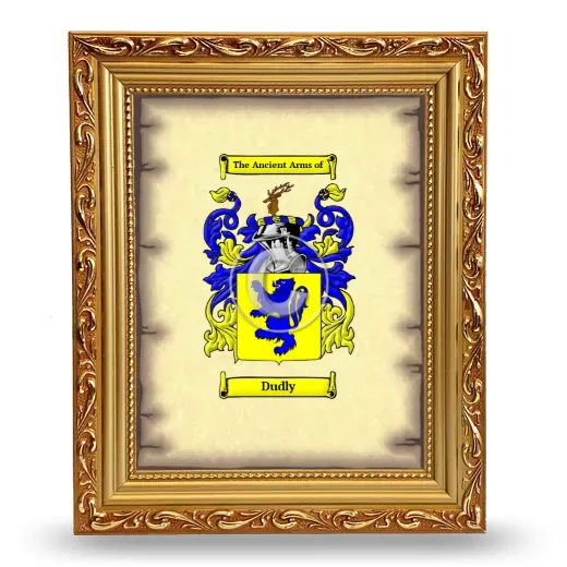Dudly Coat of Arms Framed - Gold
