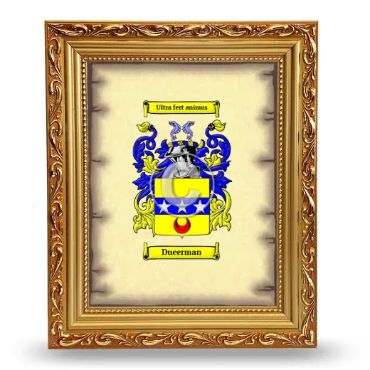 Dueerman Coat of Arms Framed - Gold