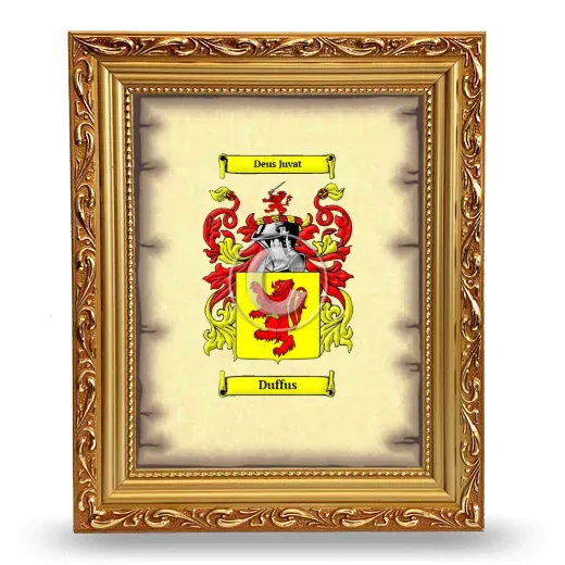 Duffus Coat of Arms Framed - Gold