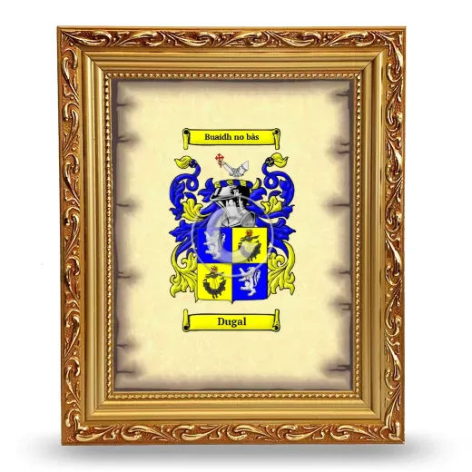 Dugal Coat of Arms Framed - Gold