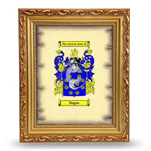 Dugan Coat of Arms Framed - Gold