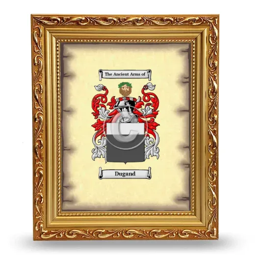 Dugand Coat of Arms Framed - Gold