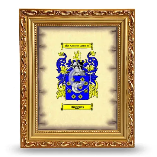 Duggins Coat of Arms Framed - Gold