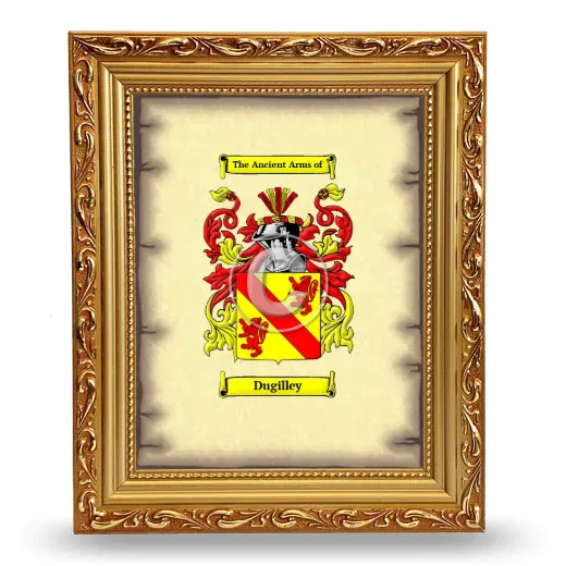 Dugilley Coat of Arms Framed - Gold