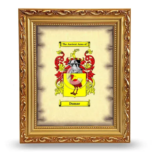 Dumar Coat of Arms Framed - Gold
