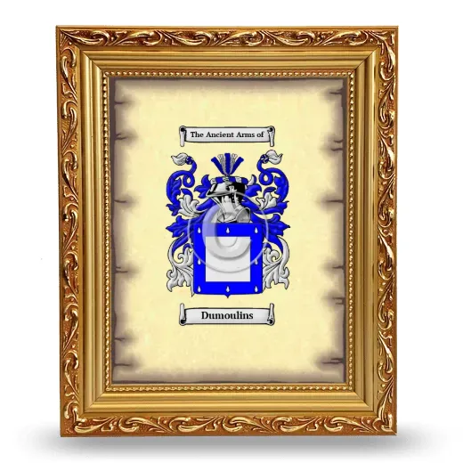 Dumoulins Coat of Arms Framed - Gold