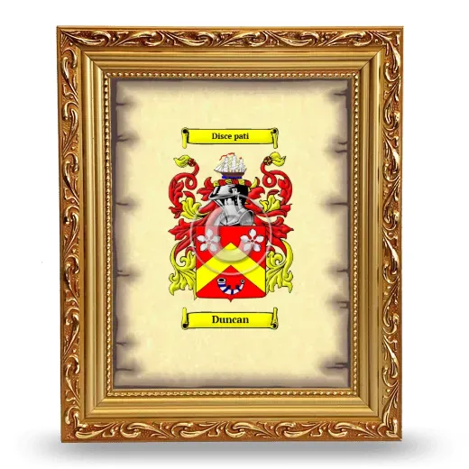 Duncan Coat of Arms Framed - Gold