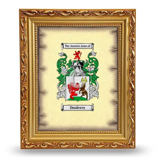 Dunleavy Coat of Arms Framed - Gold