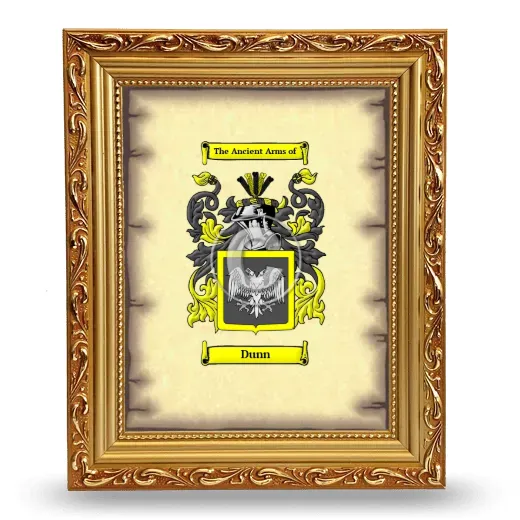 Dunn Coat of Arms Framed - Gold