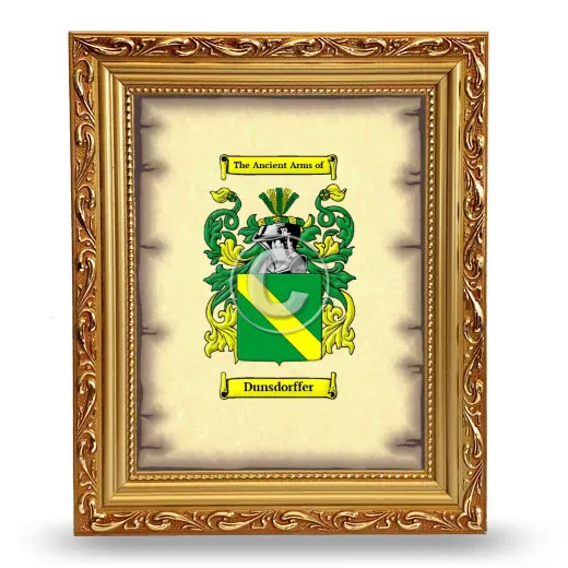 Dunsdorffer Coat of Arms Framed - Gold