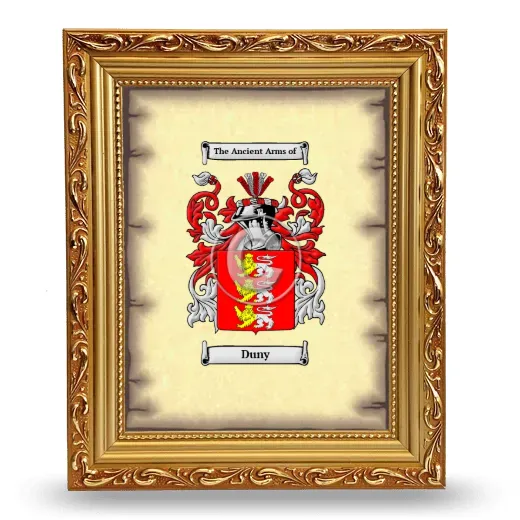 Duny Coat of Arms Framed - Gold