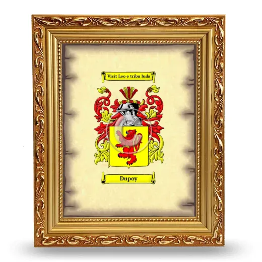 Dupoy Coat of Arms Framed - Gold
