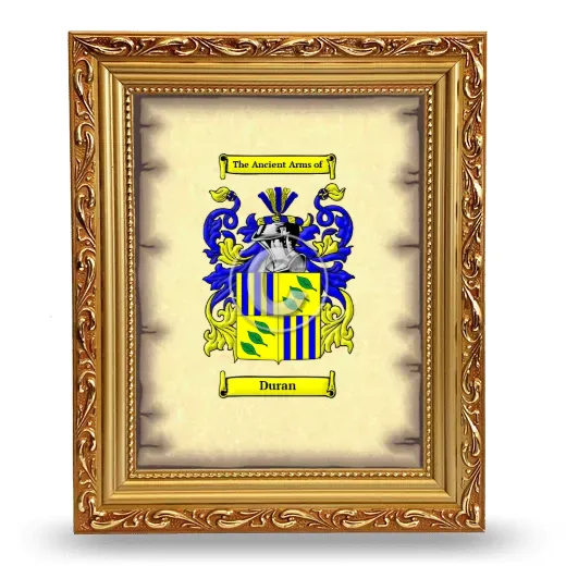 Duran Coat of Arms Framed - Gold