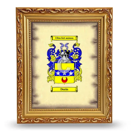 Durin Coat of Arms Framed - Gold