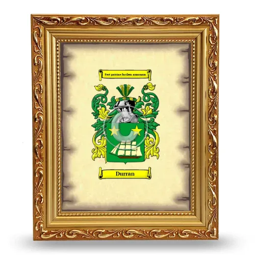 Durran Coat of Arms Framed - Gold