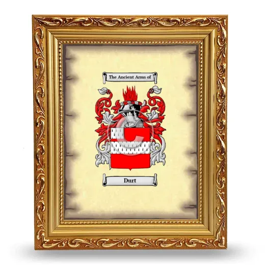 Durt Coat of Arms Framed - Gold