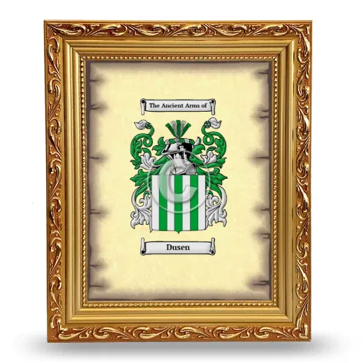 Dusen Coat of Arms Framed - Gold