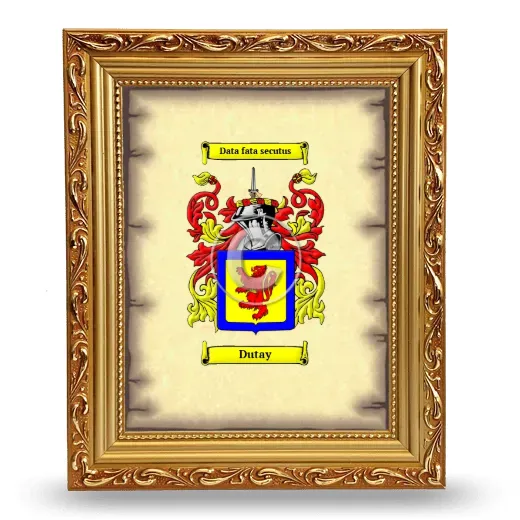 Dutay Coat of Arms Framed - Gold