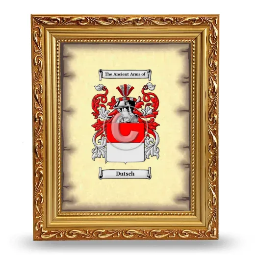 Dutsch Coat of Arms Framed - Gold