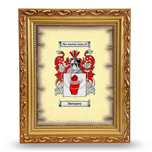 Duvaney Coat of Arms Framed - Gold