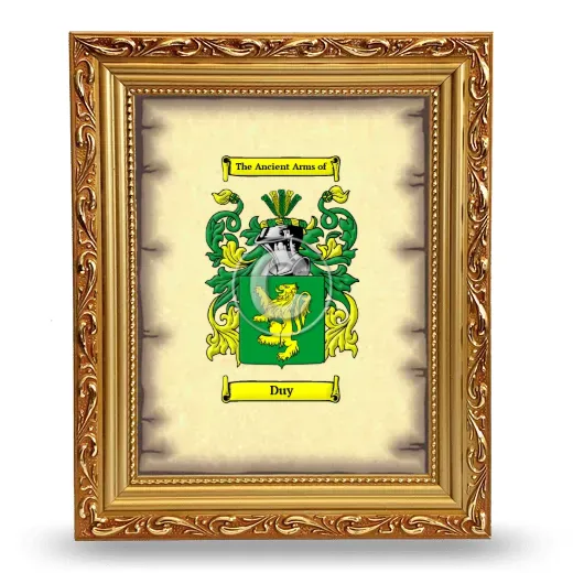Duy Coat of Arms Framed - Gold