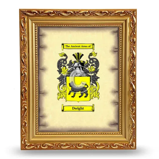 Dwight Coat of Arms Framed - Gold
