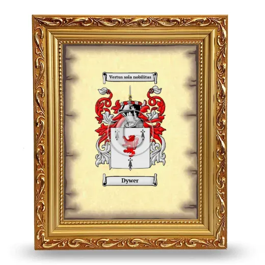 Dywer Coat of Arms Framed - Gold