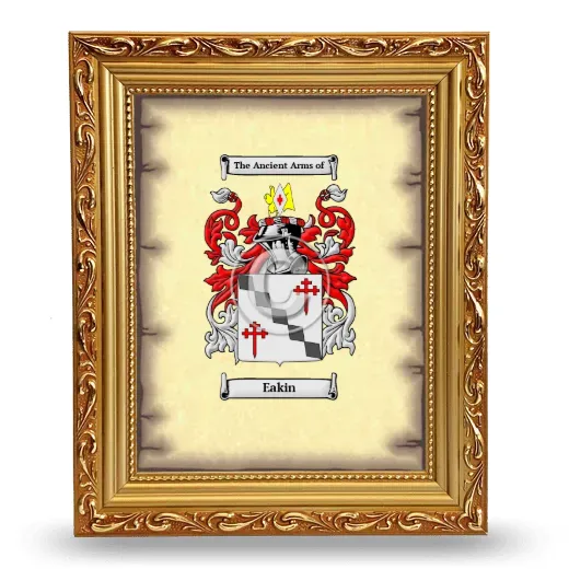 Eakin Coat of Arms Framed - Gold