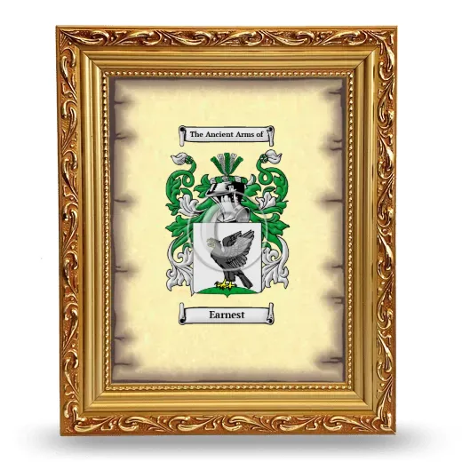 Earnest Coat of Arms Framed - Gold