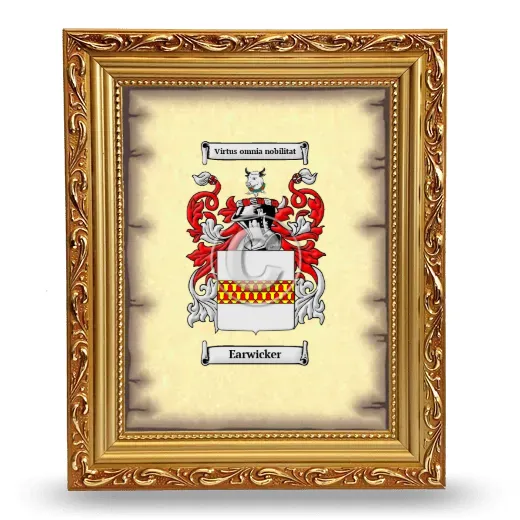 Earwicker Coat of Arms Framed - Gold