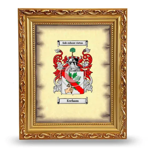 Eceham Coat of Arms Framed - Gold