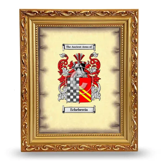 Echeberria Coat of Arms Framed - Gold