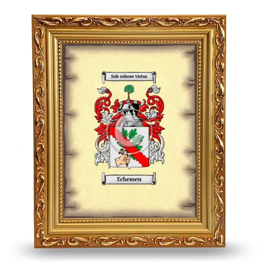 Echemen Coat of Arms Framed - Gold
