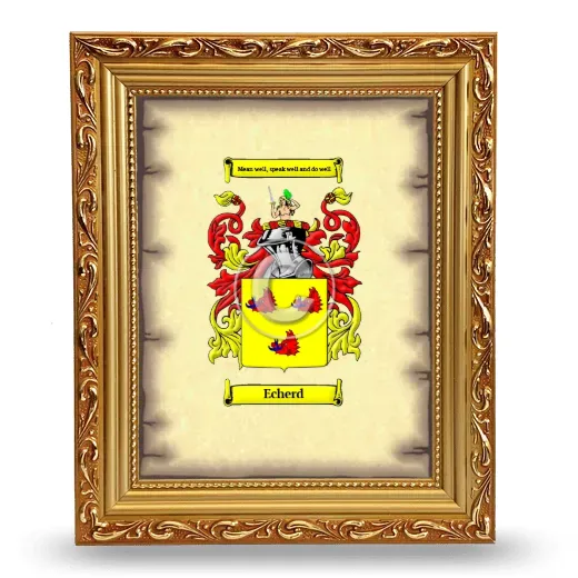Echerd Coat of Arms Framed - Gold