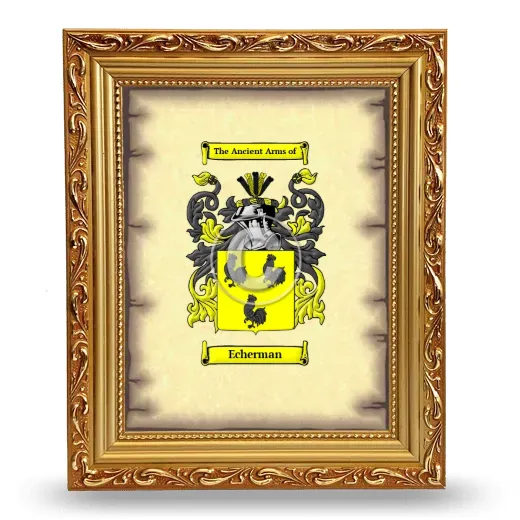 Echerman Coat of Arms Framed - Gold