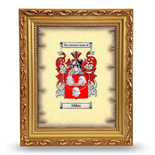 Edday Coat of Arms Framed - Gold