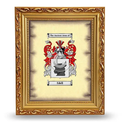 Edell Coat of Arms Framed - Gold