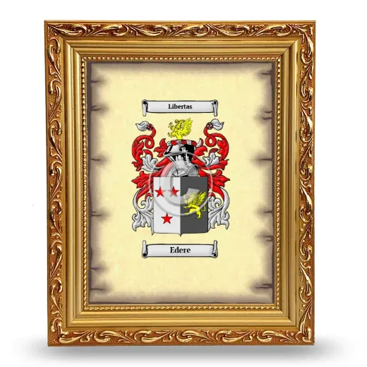 Edere Coat of Arms Framed - Gold