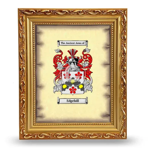 Edgehill Coat of Arms Framed - Gold