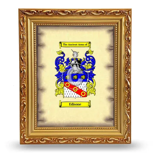 Edisone Coat of Arms Framed - Gold