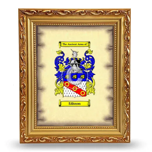 Edisson Coat of Arms Framed - Gold