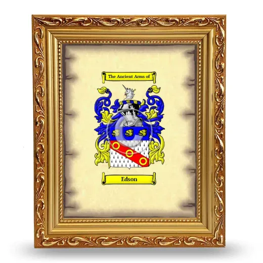 Edson Coat of Arms Framed - Gold