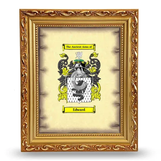 Edward Coat of Arms Framed - Gold