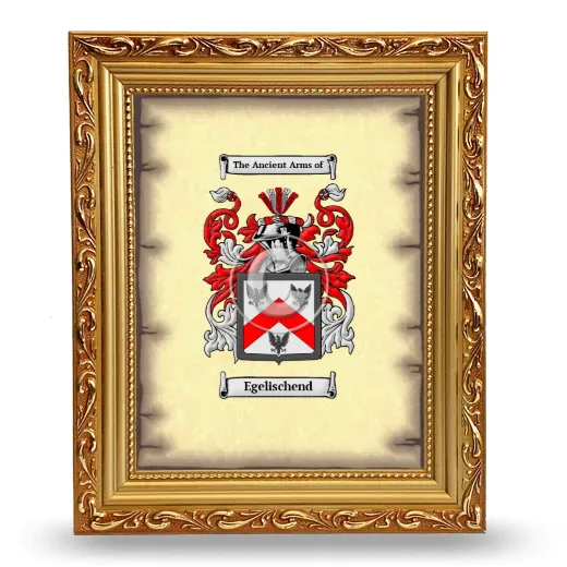 Egelischend Coat of Arms Framed - Gold