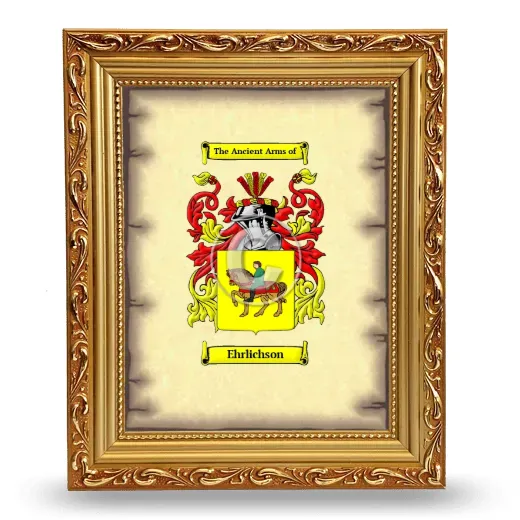 Ehrlichson Coat of Arms Framed - Gold