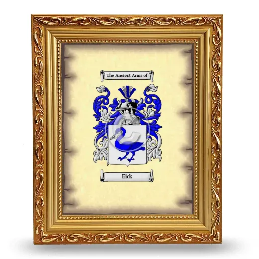 Eick Coat of Arms Framed - Gold
